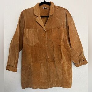 Vintage Classic Woman Real Suede Leather Jacket Size 10/12